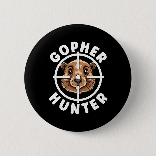 Gopher Hunter Crosshairs Trap Hunting Ronde Button 5,7 Cm (Voorkant)