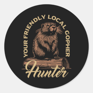 Gopher Hunter Gear Equipment Essentials Gopher SLA Ronde Sticker