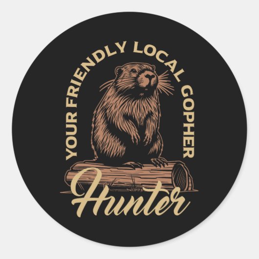Gopher Hunter Gear Equipment Essentials Gopher SLA Ronde Sticker (Voorkant)