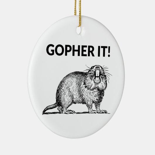 Gopher It Funny Gopher Pun Keramisch Ornament (Rechts)