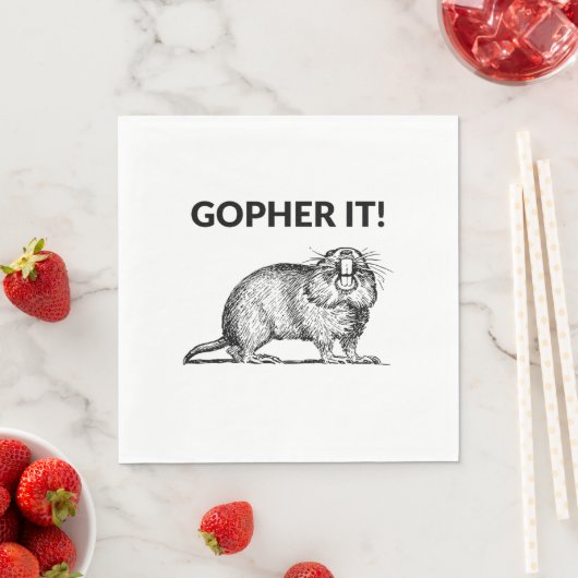 Gopher It Funny Gopher Pun Servet (Insitu)