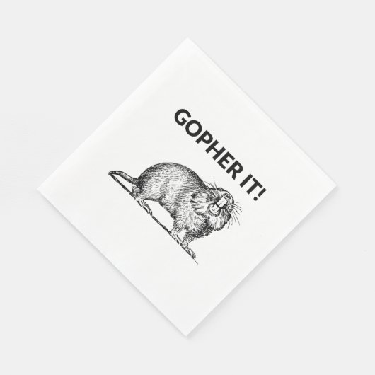 Gopher It Funny Gopher Pun Servet (Hoek)