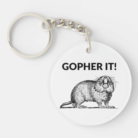 Gopher It Funny Gopher Pun Sleutelhanger (Voorkant)
