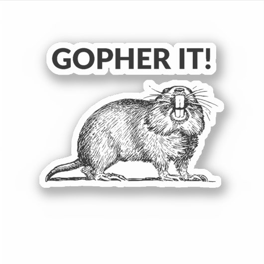 Gopher It Funny Gopher Pun Sticker (Voorkant)