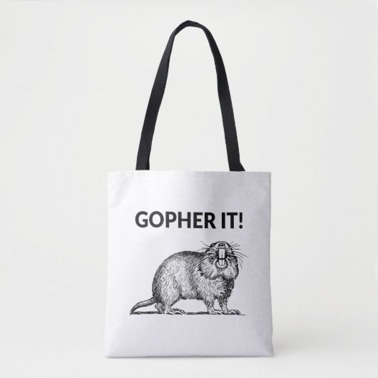 Gopher It Funny Gopher Pun Tote Bag (Voorkant)