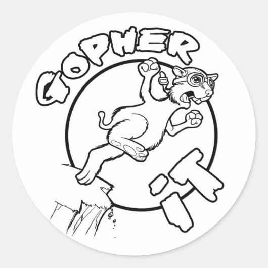 GOPHER IT-stickers Ronde Sticker (Voorkant)