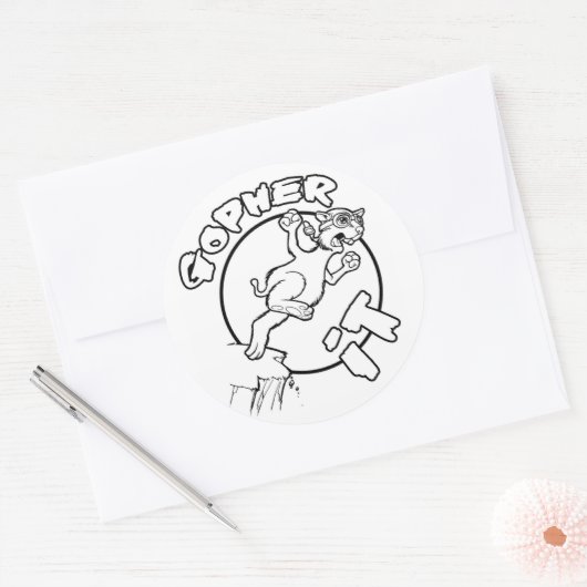 GOPHER IT-stickers Ronde Sticker (Envelop)