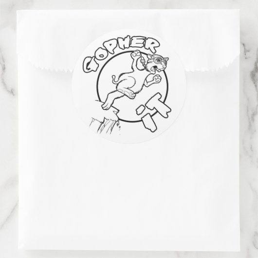 GOPHER IT-stickers Ronde Sticker (Tas)