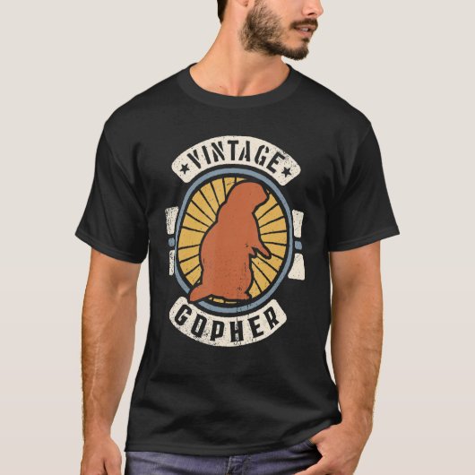 Gopher  Klassieke Retro 60s 70s Dier T-shirt (Voorkant)