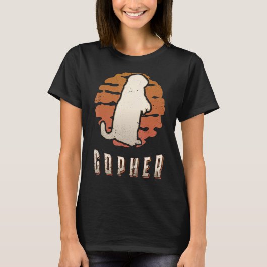 Gopher  Retro Classic Animal Sunset T-shirt (Voorkant)