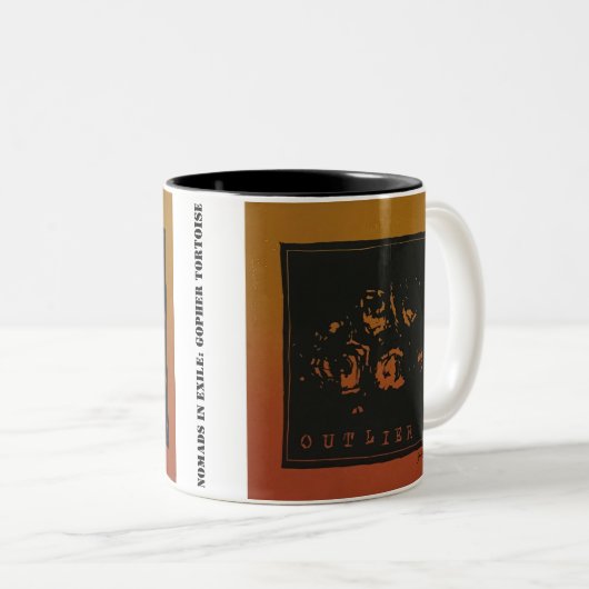 Gopher Tortoise en de impact van Red Tide Tweekleurige Koffiemok (Voorkant rechts)