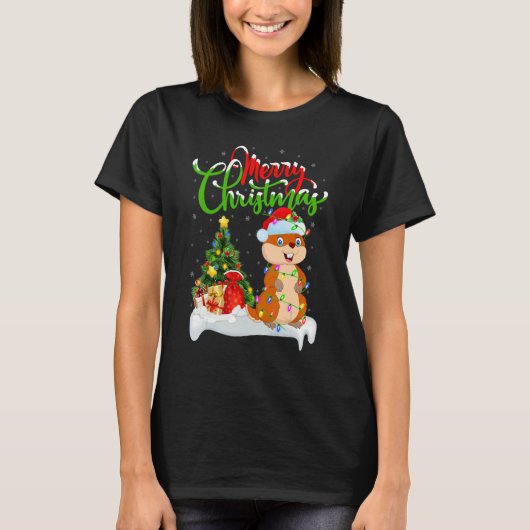 Gopher Xmas Decorations Santa Gopher Christmas T-shirt (Voorkant)