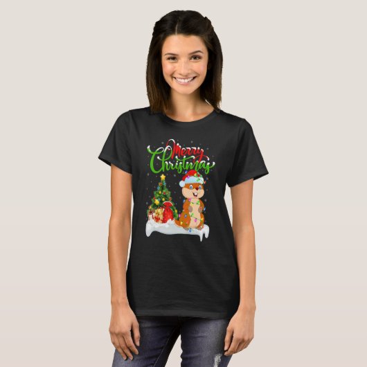 Gopher Xmas Decorations Santa Gopher Christmas T-shirt (Voorkant volledig)