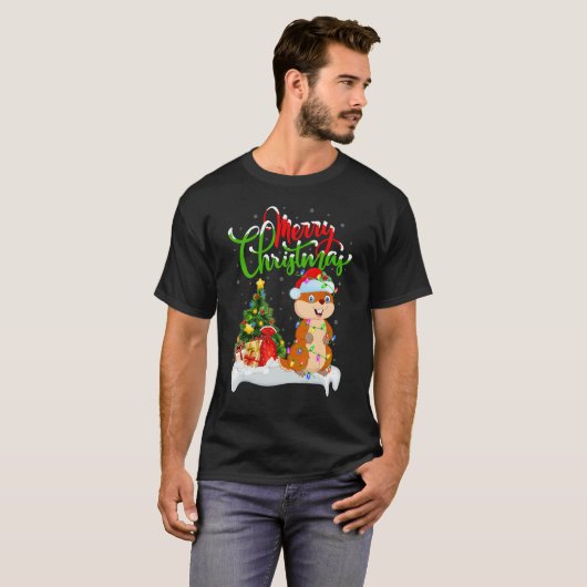 Gopher Xmas Decorations Santa Gopher Christmas T-shirt (Voorkant volledig)