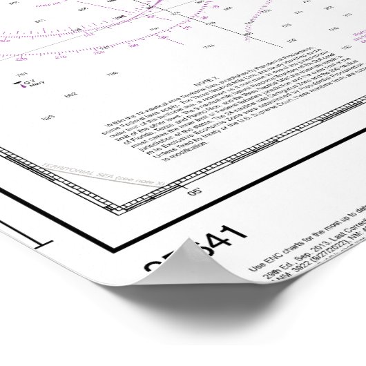 Gorda naar St Thomas en St Croix nautische kaart Poster (Hoek)