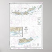 Gorda naar St Thomas en St Croix nautische kaart Poster (Voorkant)