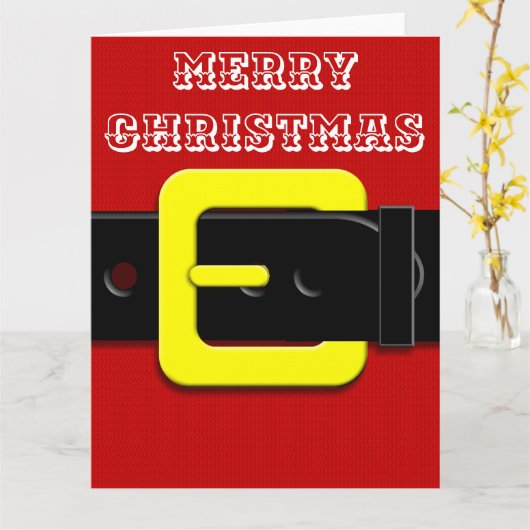 Gordel van de Kerstman Kaart (Gele Bloem)