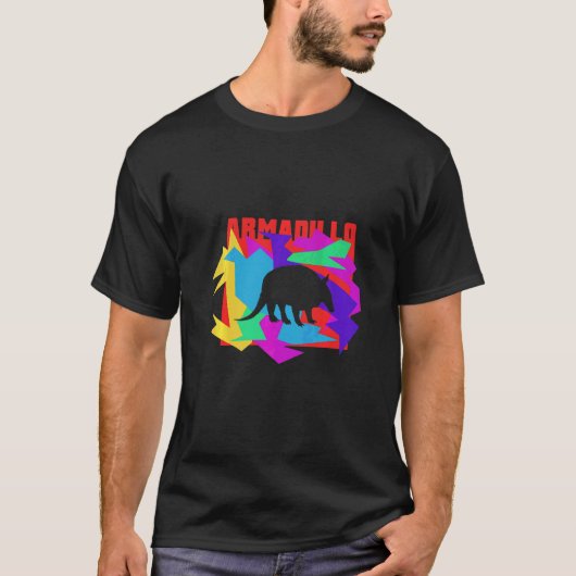 Gordeldier Dier Mozaïek Puzzel T-shirt (Voorkant)