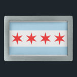 Gordelgesp met vlag van Chicago, Illinois State Gesp<br><div class="desc">Accessoire met urban flair met behulp van deze stijlvolle riemgesp met de vlag van Chicago! Deze riemgesp is vervaardigd met hoogwaardige materialen en nauwgezette aandacht voor detail en toont prachtig het iconische ontwerp van de vlag van Chicago - met horizontale blauwe strepen en vier rode sterren op een witte achtergrond....</div>