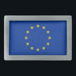 Gordelgesp met vlag van de Europese Unie Gesp<br><div class="desc">Laat uw Europese trots zien met deze stijlvolle riemgesp met de vlag van de Europese Unie! Deze riemgesp is vervaardigd met hoogwaardige materialen en nauwgezette aandacht voor detail en toont prachtig het iconische ontwerp van de EU-vlag - een cirkel van twaalf gouden sterren op een diepblauwe achtergrond. De slanke en...</div>