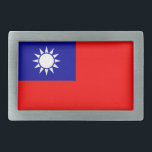 Gordelgesp met vlag van Taiwan Gesp<br><div class="desc">Maak een gewaagde verklaring van de Taiwanese trots met onze unieke riemgesp met de vlag van Taiwan! Deze riemgesp toont trots het ontwerp van de Taiwanese vlag, met een rode achtergrond versierd met een blauwe rechthoek in de linkerbovenhoek met een witte zon met twaalf stralen. Dit iconische ontwerp staat symbool...</div>