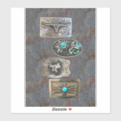 Gordelgespen op gecorrodeerd staal sticker (Vel)