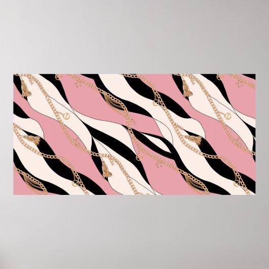 gordelketens gouden illustratiepatroon naadloze te poster (Voorkant)