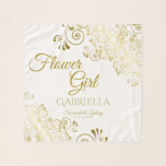 gordels Bloemenmeisje Wedding Favor Sjaal<br><div class="desc">Deze prachtige chiffon scarf is ontworpen als een huwelijkscadeau of een gunst voor Vloermeisjes. Het is ontworpen om te coördineren met onze Gold Foil Elegant Wedding Suite. Het is voorzien van een gouden foil filigree grens met de tekst "Bloemenmeisje" en een plaats om haar naam, de naam van het paar...</div>