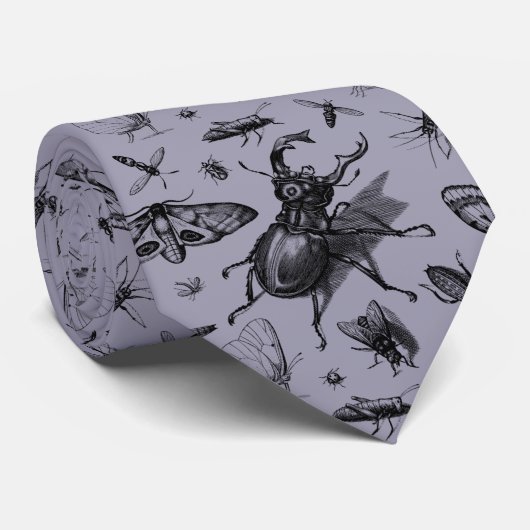  gordels en vliegende insecten Periwinkle Stropdas (Opgerold)