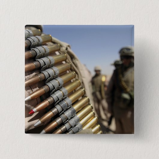Gordels van 50-kalibermunitie vierkante button 5,1 cm (Voorkant)
