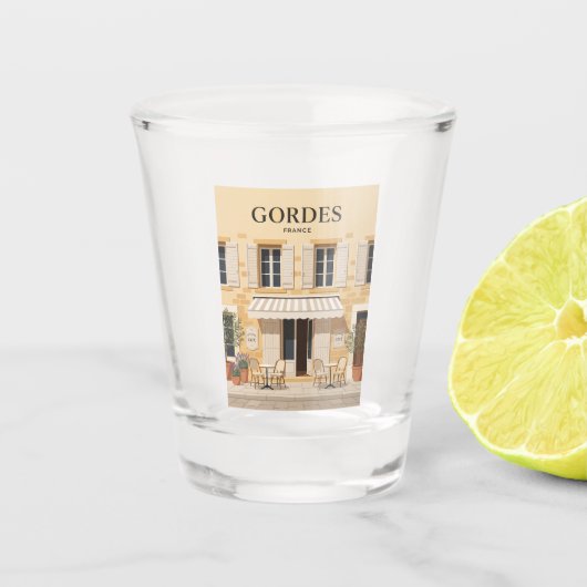 Gordes café gevel Frankrijk Shot Glas (Voorkant)
