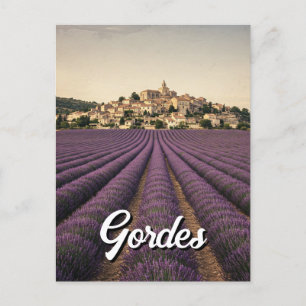 Gordes France Reizen Lavendel Retro Briefkaart