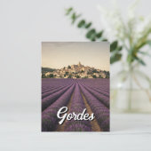 Gordes France Reizen Lavendel  Retro Briefkaart (Staand voorkant)
