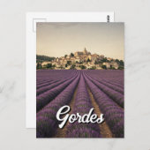 Gordes France Reizen Lavendel  Retro Briefkaart (Voorkant / Achterkant)