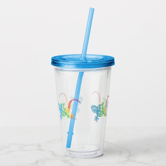 Gordie de tuimelschakelaar van de Gekko Acryl Drinkbeker (Achterkant)