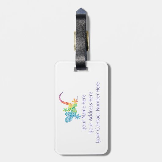 Gordie the Gecko Bagagelabel (Achterkant verticaal)