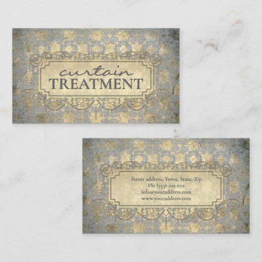 Gordijn Behandeling  Stoffen Shop Kaart Visitekaartje (Voorkant / Achterkant)