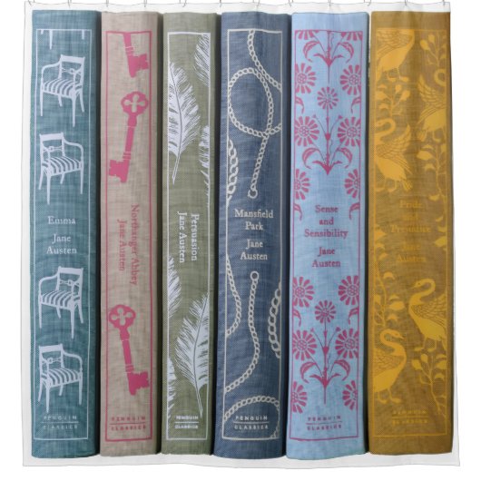 Gordijn met boeken van Jane Austen (Voorkant)