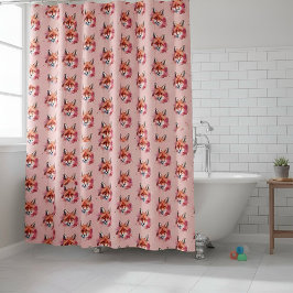 Gordijn voor de douche met vosmotief