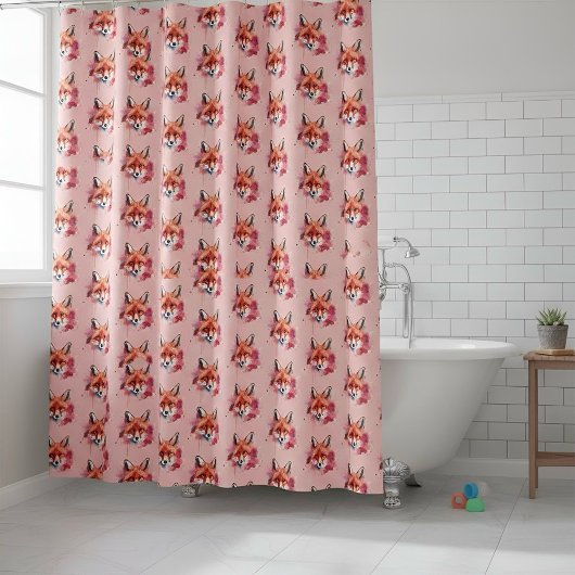 Gordijn voor de douche met vosmotief