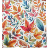 Gordijn voor douche met bladpatroon voor herfstsei (Voorkant)