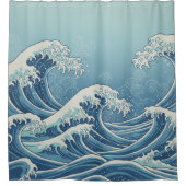 Gordijn voor douche met Noon Waves (Voorkant)