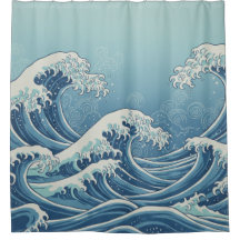Gordijn voor douche met Noon Waves