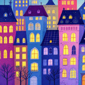 Gordijn voor douche Urban Starry Nights