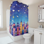 Gordijn voor douche Urban Starry Nights (In situ)