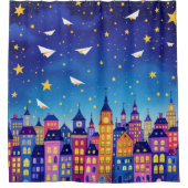Gordijn voor douche Urban Starry Nights (Voorkant)