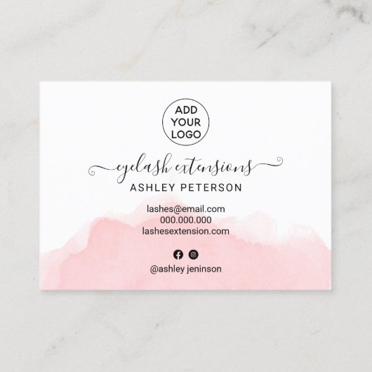 gordijnen achteraf illustraties roze waterverf visitekaartje (Achterkant)