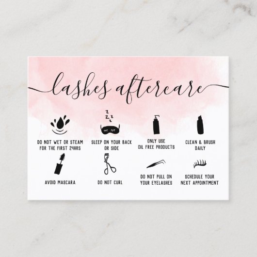 gordijnen achteraf illustraties roze waterverf visitekaartje (Voorkant)