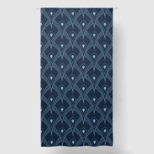 Gordijnen - Art Deco ventilatorontwerp Blauw