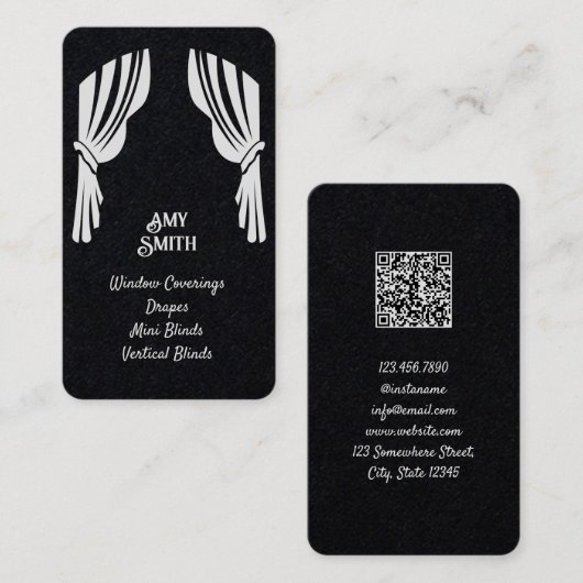 Gordijnen raambekleding Aangepaste QR-Visitekaartj Visitekaartje (Voorkant / Achterkant)